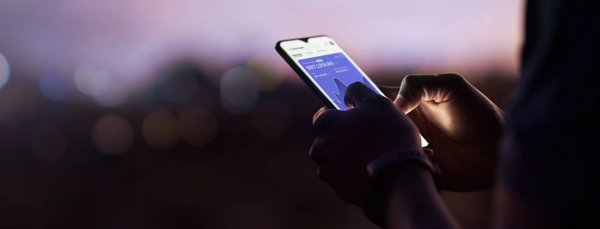 Coinstash Customer Using Phone