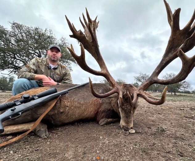 Red Stag harvested in Texas with texas Hunt Lodge