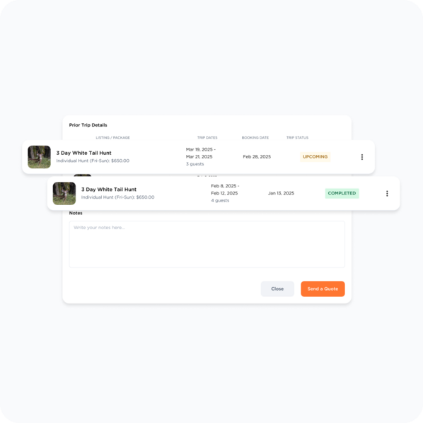 See Past Trips & Booking History