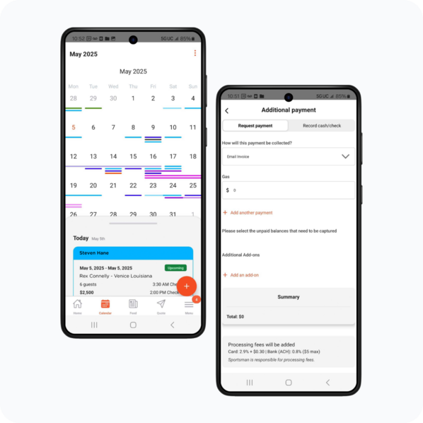 Accept payments through the app