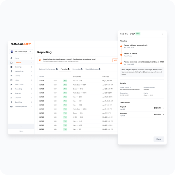 Payout Reports with Trip Details
