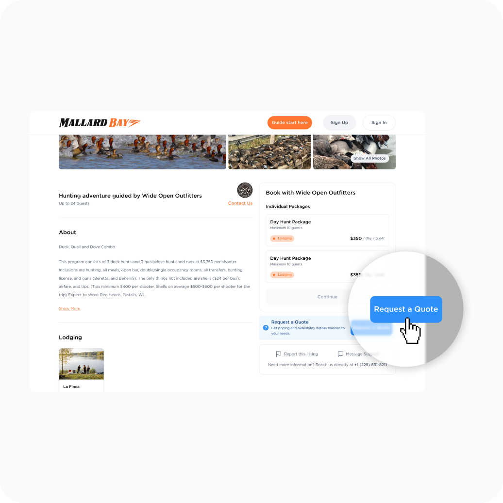 Built-in Request a Quote Button
