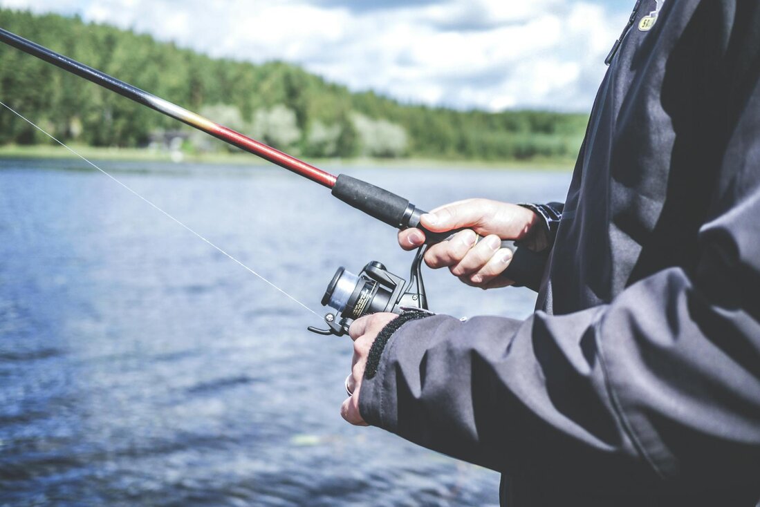 close up shot of a guy fishing