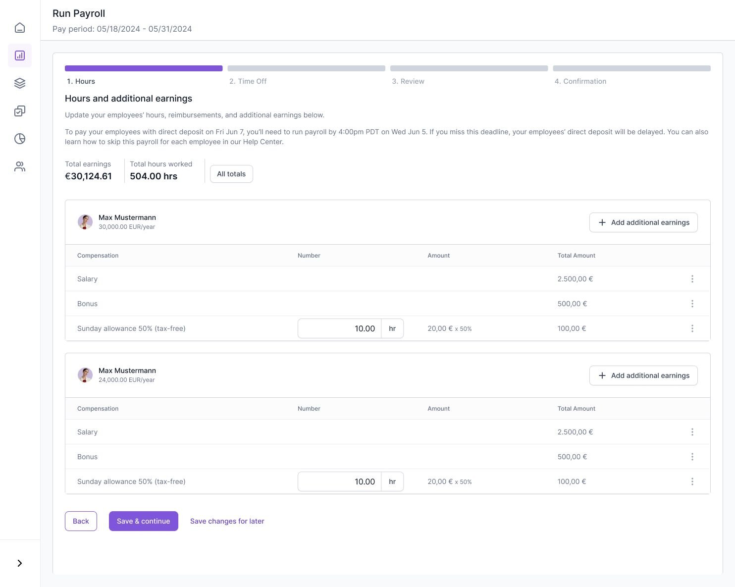 Screenshot of Cybooks's payroll software