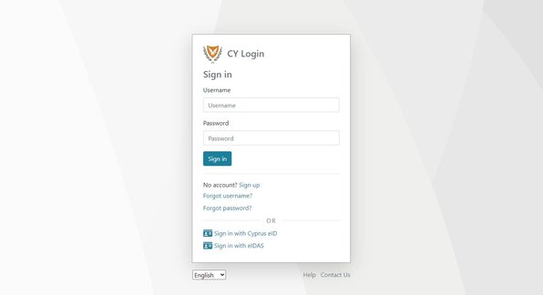 Shows the login page of the gouvernment e-Services page