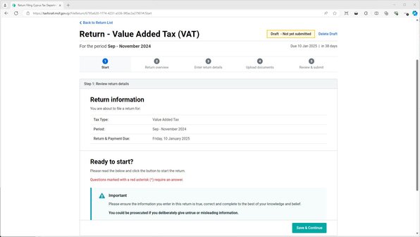 start your VAT return