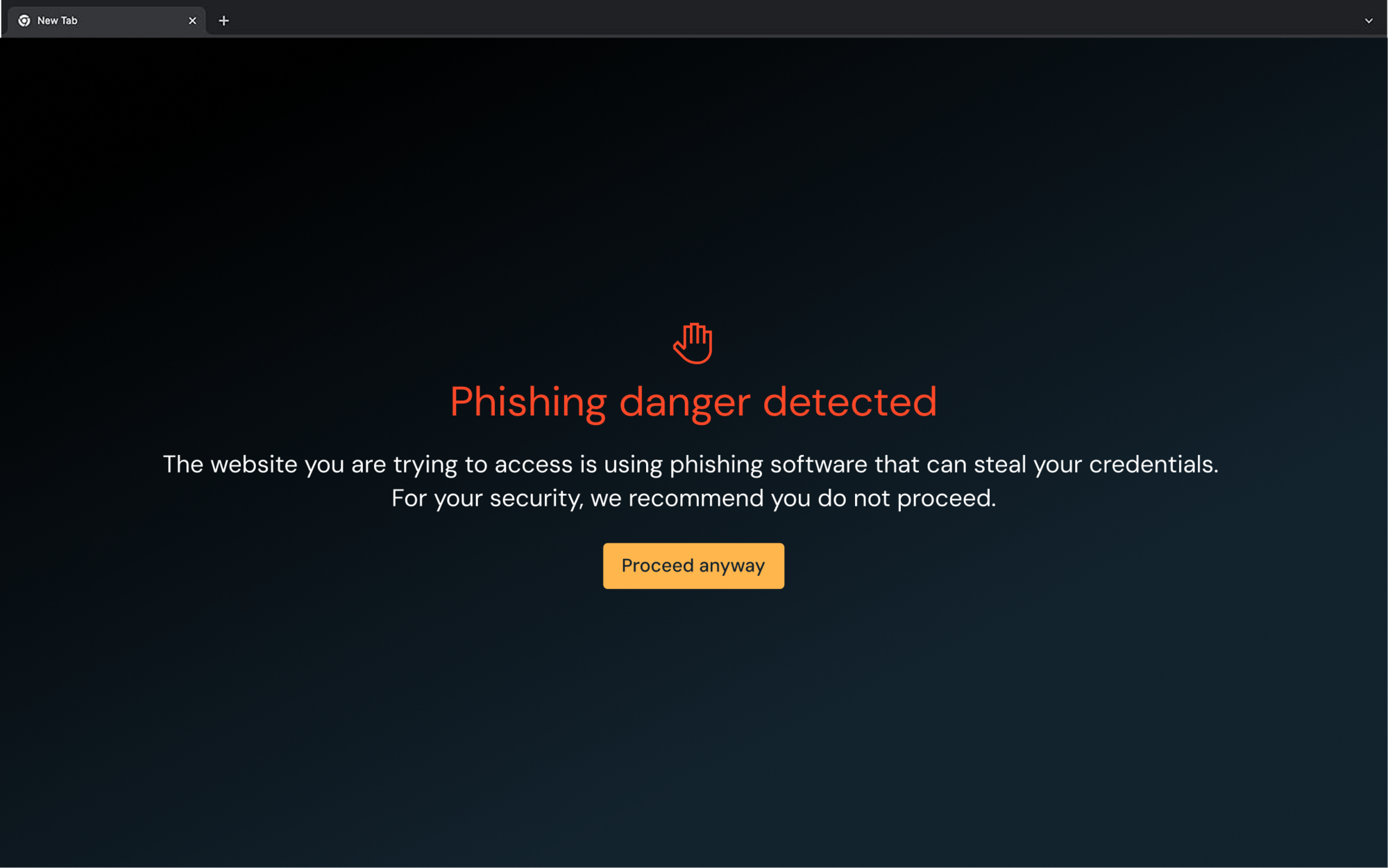 Phishing danger detected
