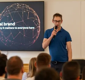 A Push employee giving a talk on a field of their expertise