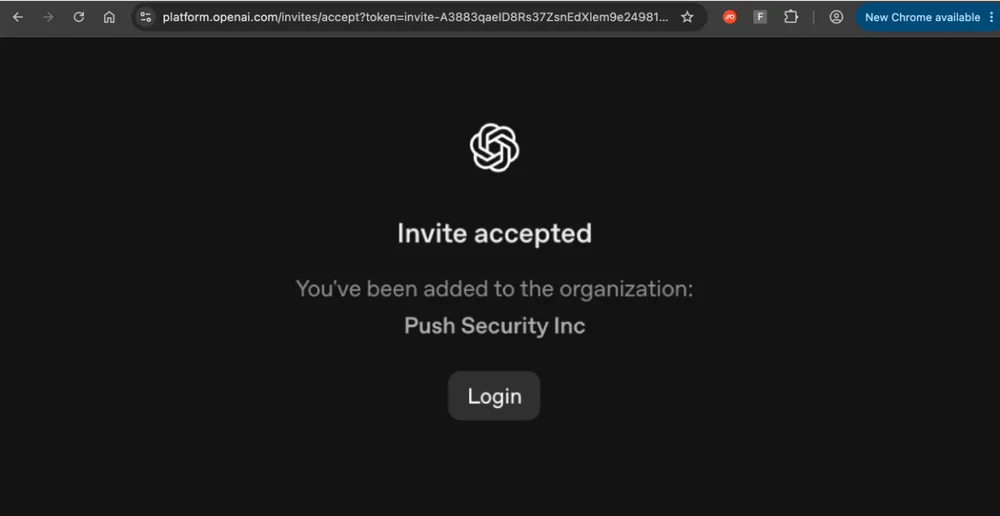 Push Security OAuth detection alert flagging a high-risk consent phishing attempt requesting excessive application permissions in the browser.