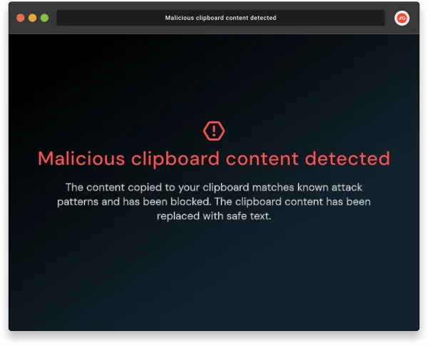 Block the malicious action