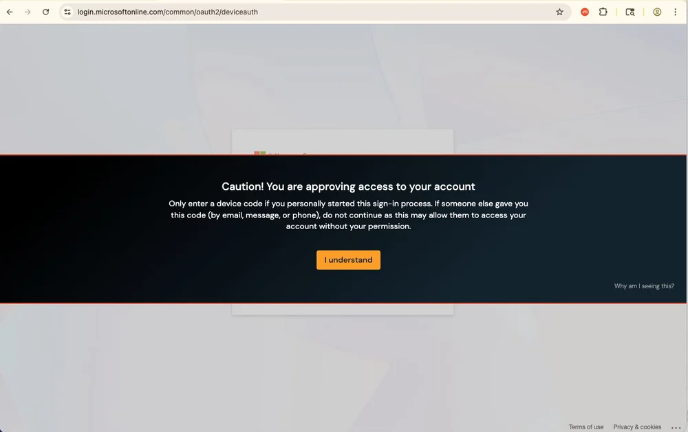 Push Security OAuth detection alert flagging a high-risk consent phishing attempt requesting excessive application permissions in the browser.