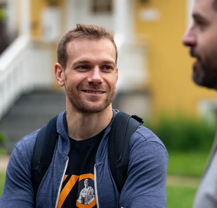 A Push employee engaged in team building