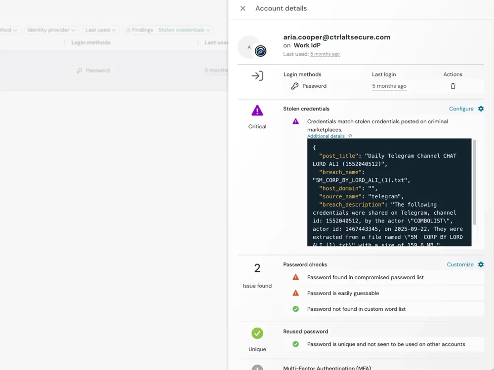 Product image - catch credential based attacks