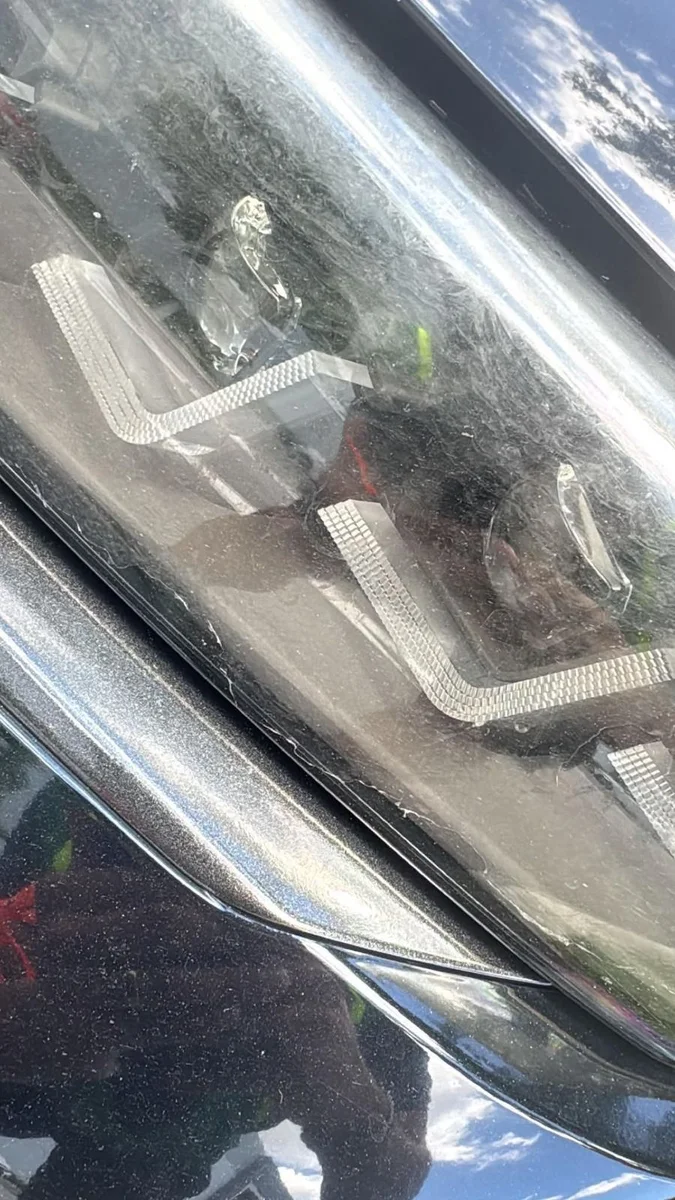 Cloudy, oxidized headlight before restoration