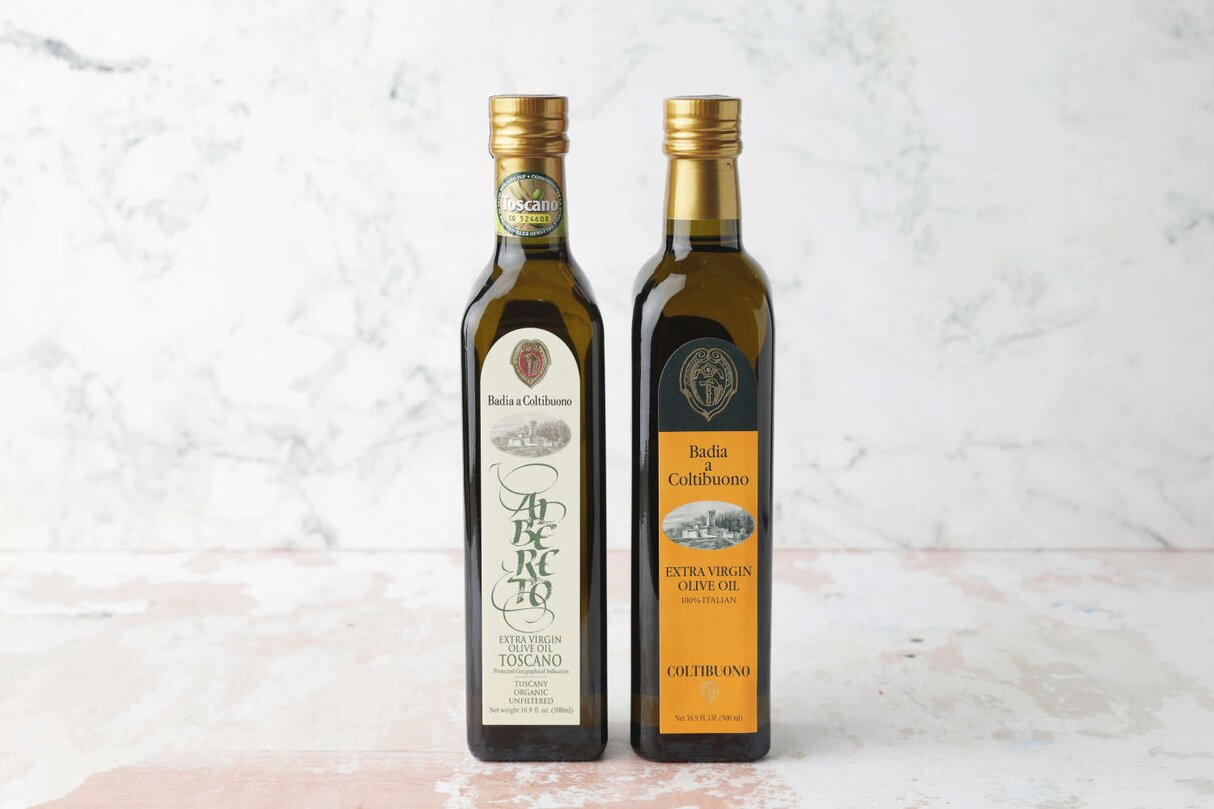 Vintage olive oil bottles