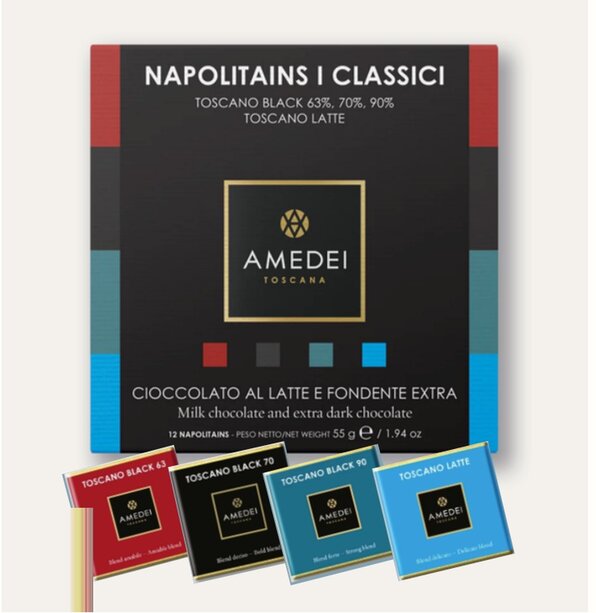 Amedei Toscana Selection Classici napolitains box with chocolate squares