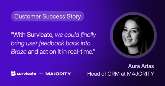 Survicate for product teams - dashboard preview of in-app feedback
