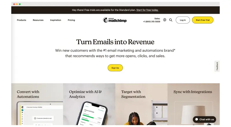 Mailchimp-an email marketing tool integrating with Intercom.