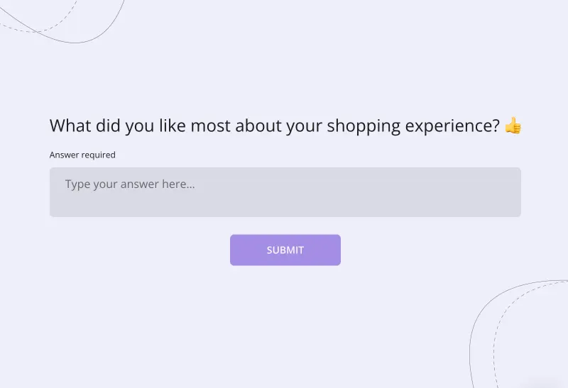 Post-purchase survey question in Survicate survey software