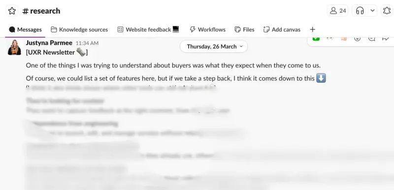 Example of the internal ux research newsletter I