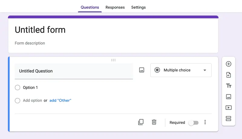 Example form created in a free SurveyMonkey alternative - GoogleForms.