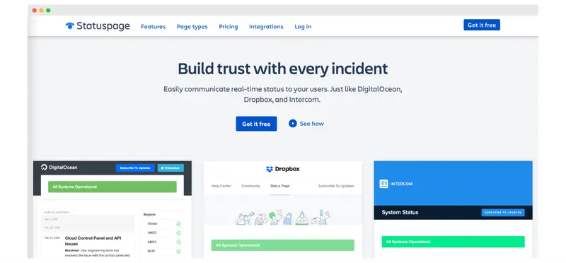Intercom integrations - Statuspage