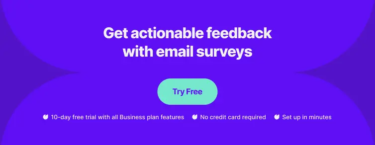 get actionable feedback with email surveys - banner