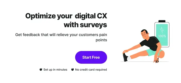 A banner that promotes optimizing digital CX with surveys