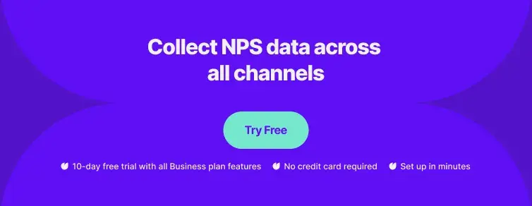 A banner that promotes collecting NPS across all channelse
