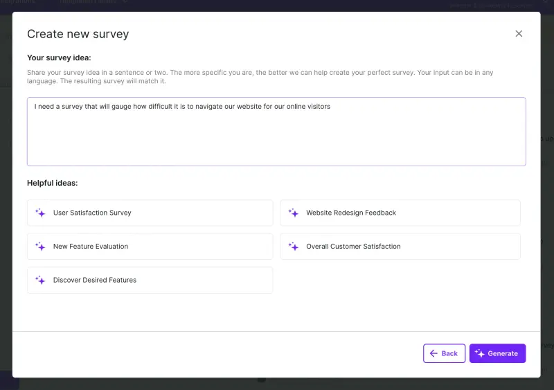 How to create AI surveys with Surivcate