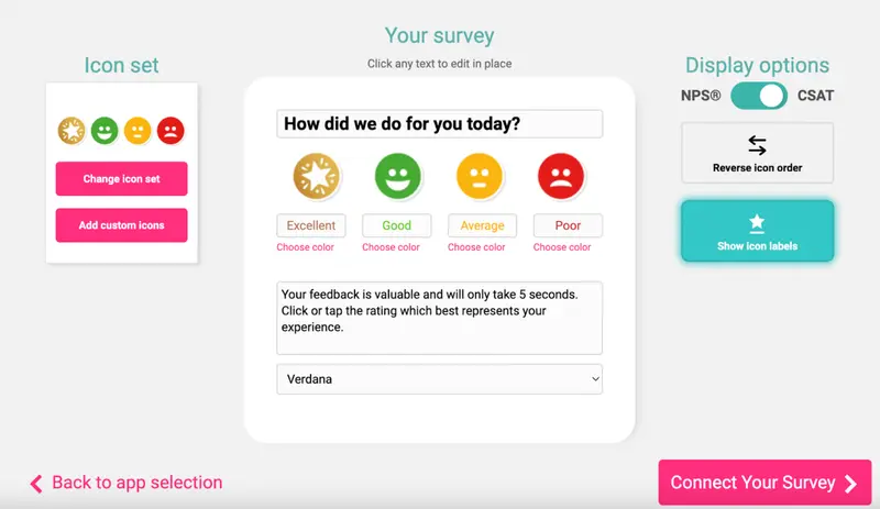 customer satisfaction tools listicle: Customer Thermometer survey builder
