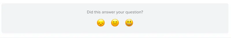 3-point emoji scale to answer "Did this answer your question?"