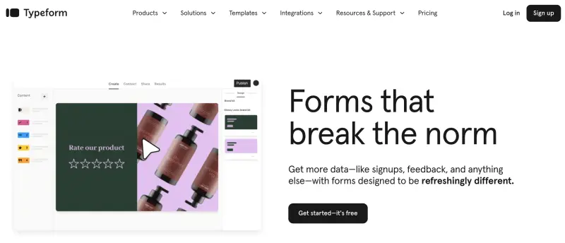 Typeform lets you design visually engaging forms