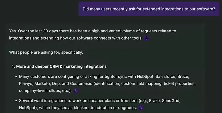 AI chatting to quickly uncover research insights works smoothly in Survicate
