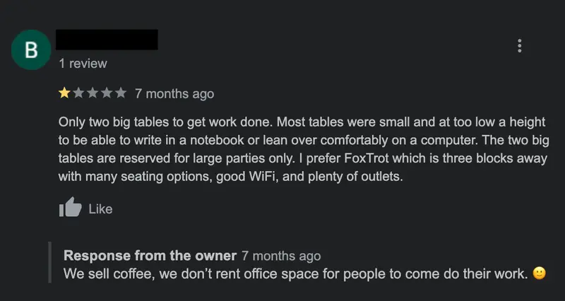 How to respond to a negative review - example