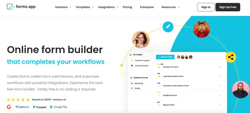 forms.app homepage
