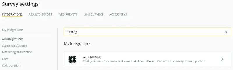 survicate a/b testing