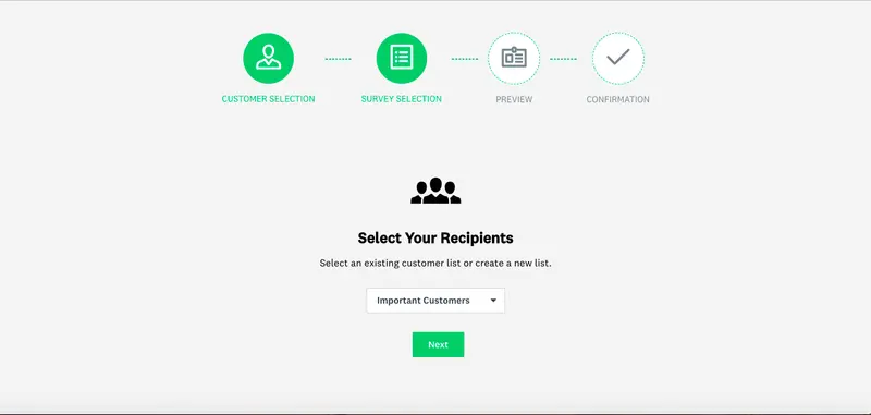 Choosing survey recipients in SurveyMonkey.
