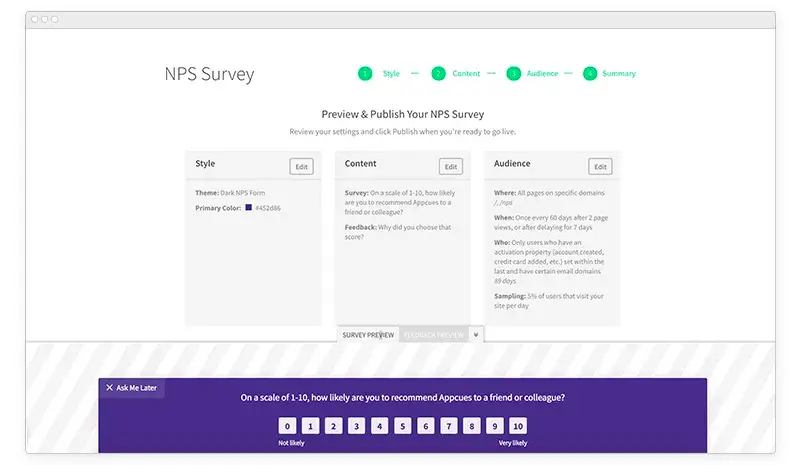 Survey tools for Zendesk - creating an NPS survey in Typeform.