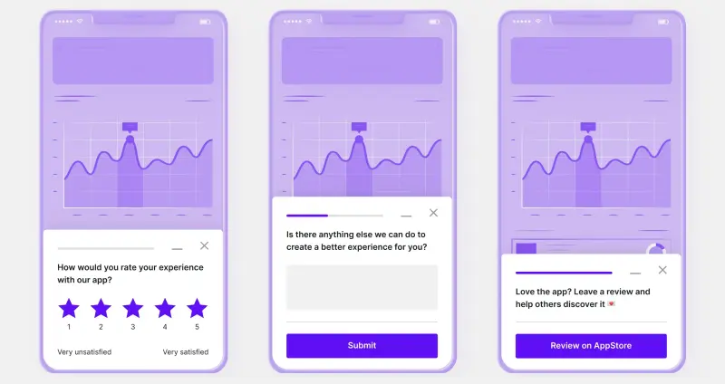 3 mobile surveys examples in Survicate