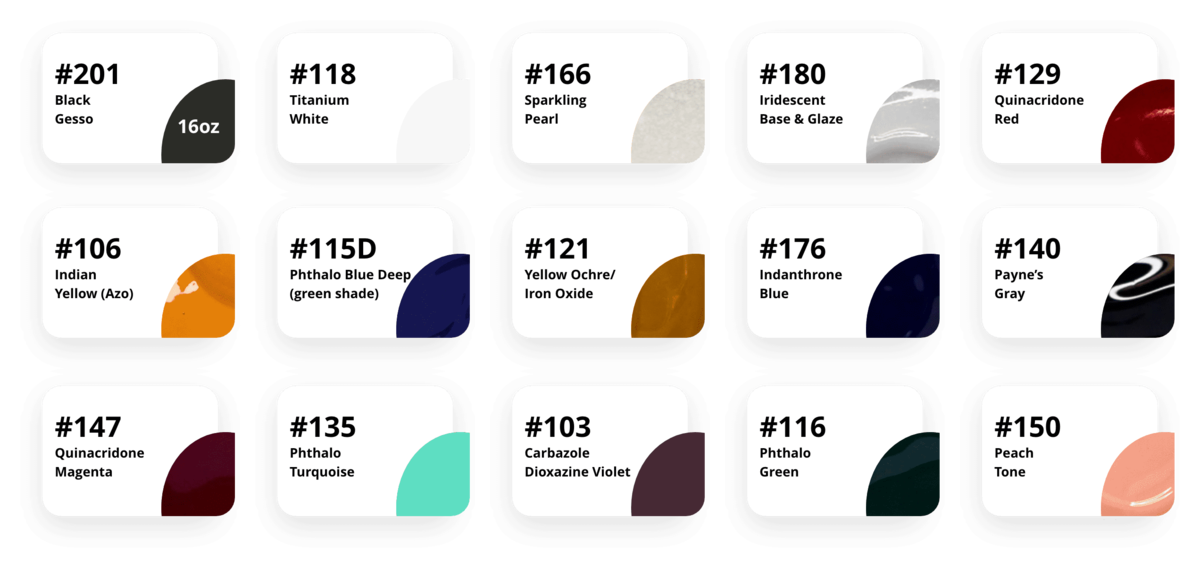 Michael Carini Bundle featuring 14 colors and 1 gesso