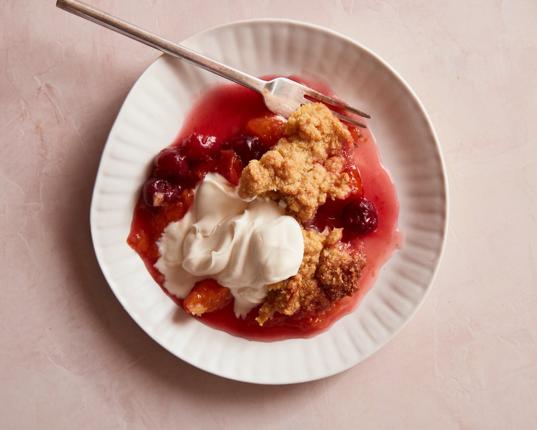 cherry apricot polenta crisp crumble_dessert recipe