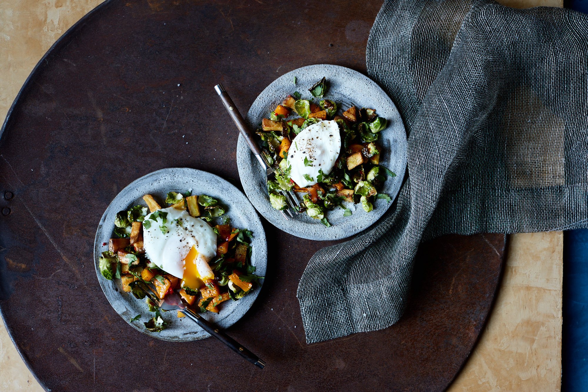 pumpkin poached eggs hash_fall recipe