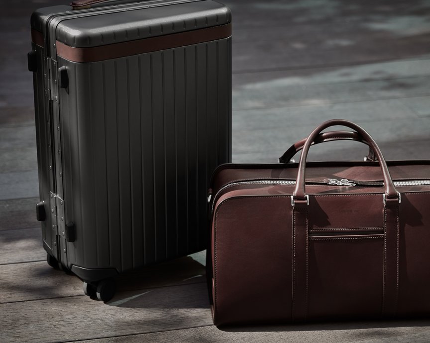 Carl Friedrik cabin suitcase and brown Palissy Weekend bag