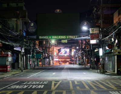 The urban streets of Phuket at night