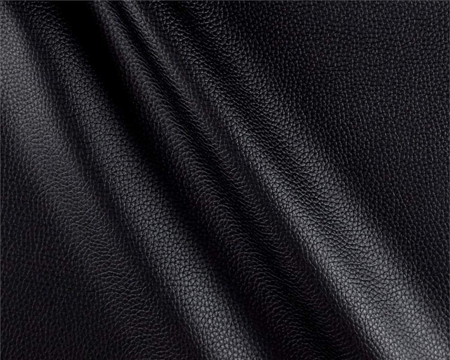 Singular sheet of grainy, black pebbled leather