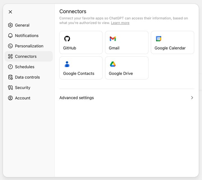 screenshot showing connectors tab