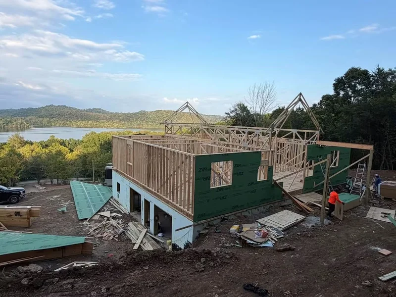 Exterior wall framing and sheathing