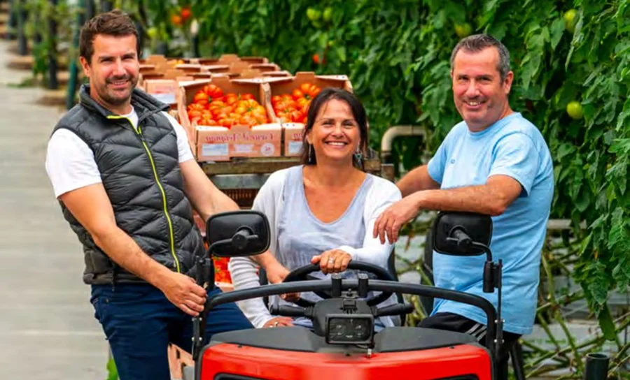 Magali, Laurent et David Ajour, producteurs de tomates a Avignon