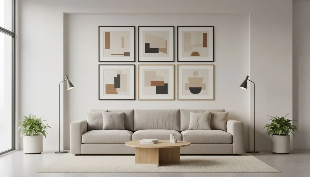 Symmetrical 3x3 Grid Wall Decor